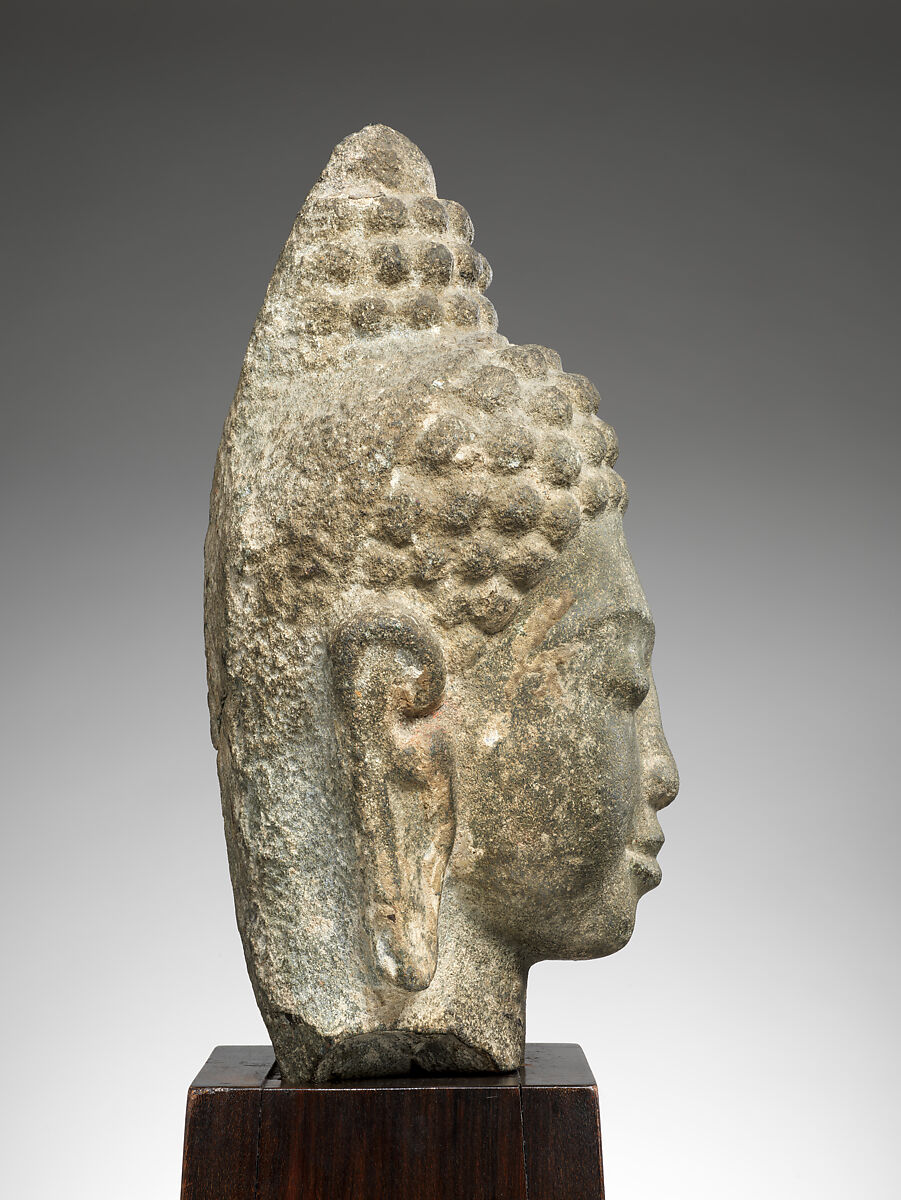 Head of the Buddha, Stone, Thailand, Mon-Dvaravati