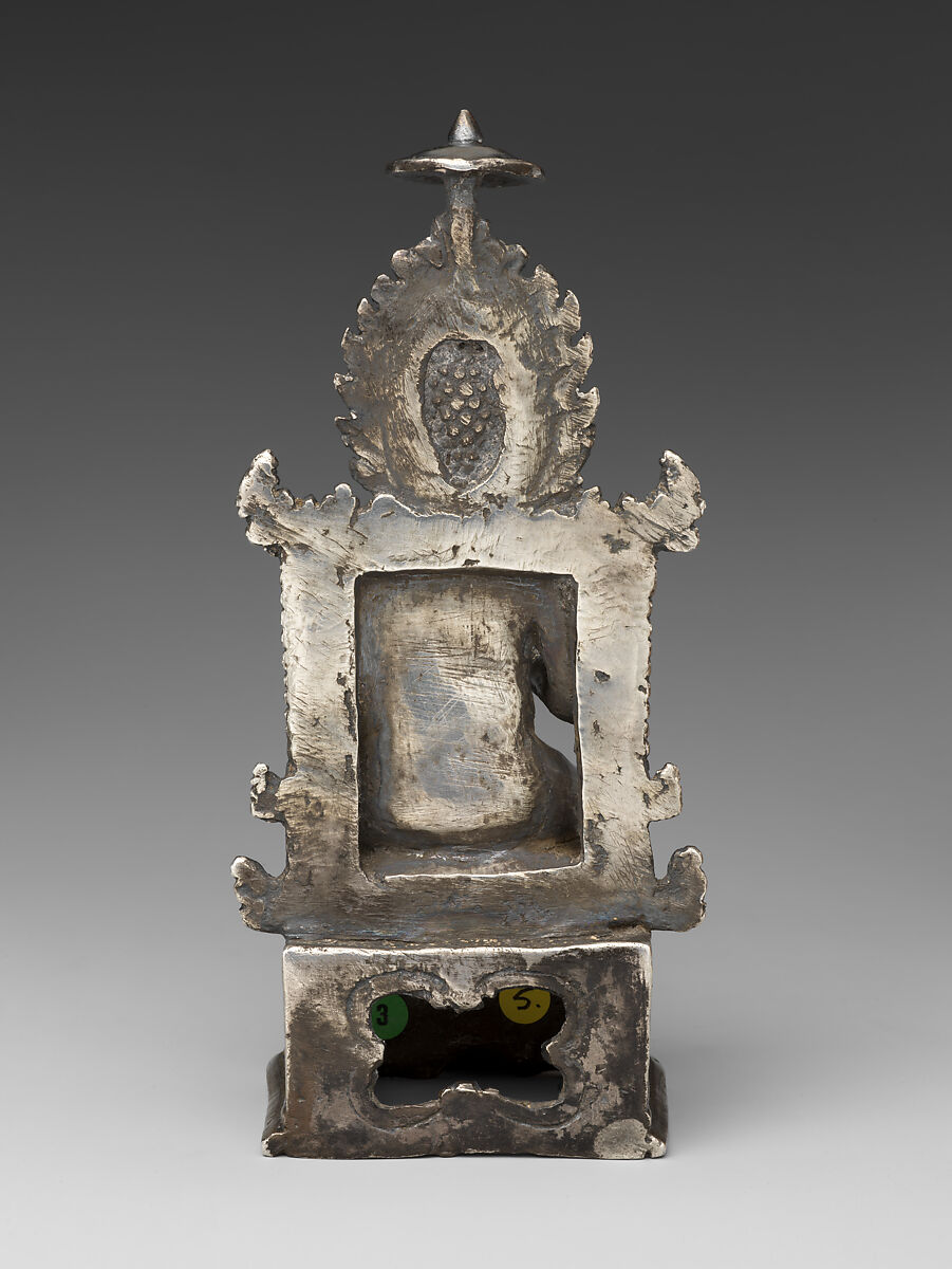 Buddha, Avalokiteshvara and Vajrapani, Cast silver, Indonesia, Central Java