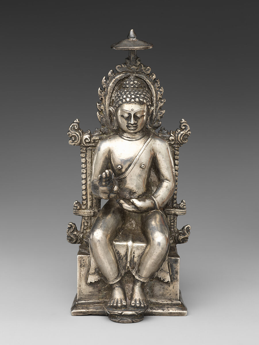 Buddha, Avalokiteshvara and Vajrapani, Cast silver, Indonesia, Central Java