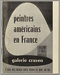 Peintres américains en France : 24 av.-7 mai, 1953, Galerie Craven, Paris
