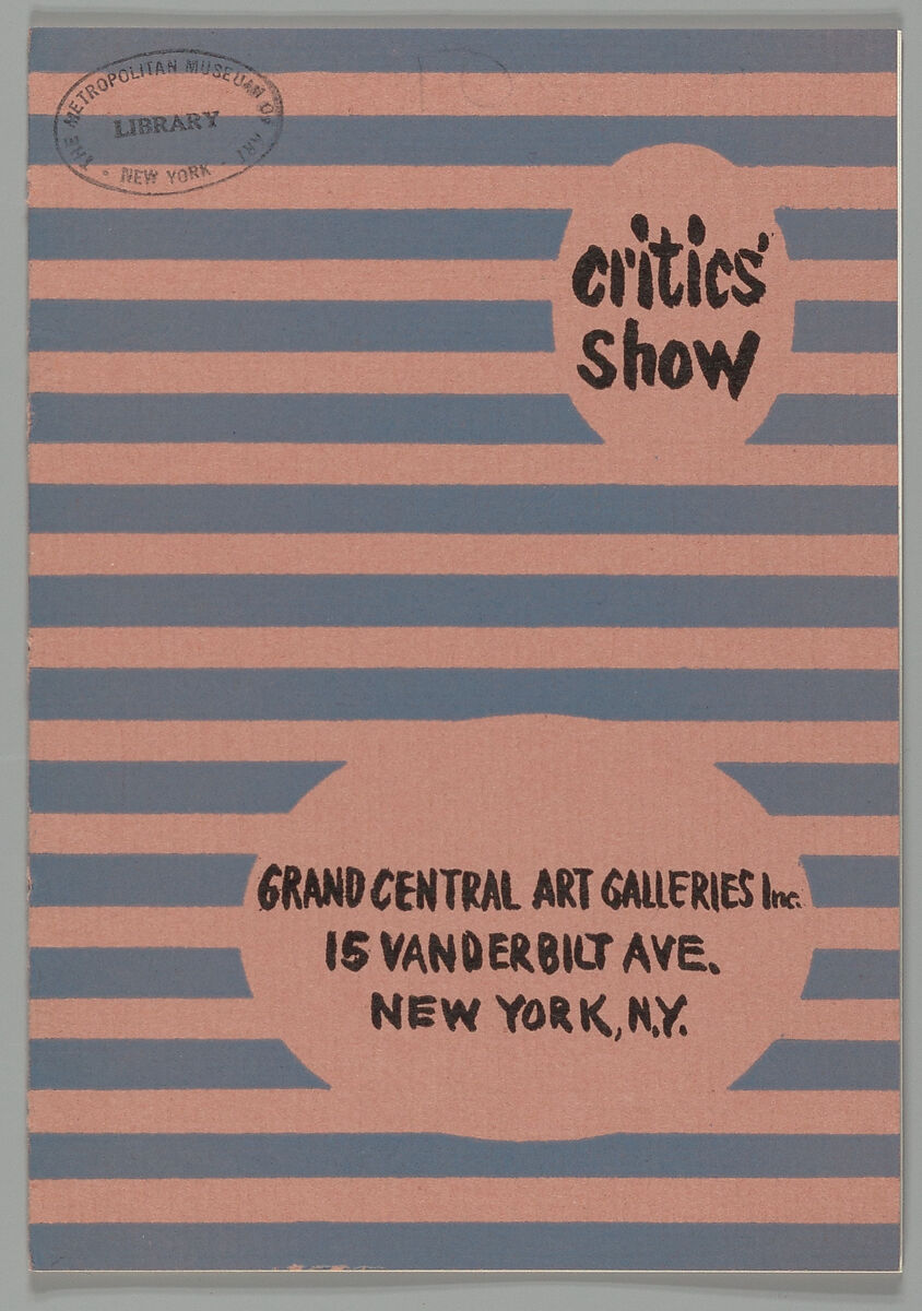 Critics' show, Grand Central Art Galleries