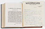 Petite Anthologie Poétique du Surréalisme, Georges Hugnet (French, Paris 1906–1974 Paris), Book with inserted photographic reproductions, documents, and letters, including an original etching by Pablo Picasso with collage elements