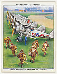 Pilots running to machines (interceptor fighters) to take off, from 