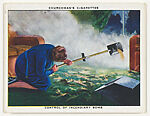 Control of incendiary bomb (pouring on sand from scoop), from 