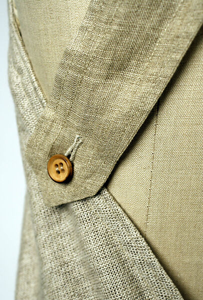 Dress, Giorgio di Sant'Angelo (American, born Italy, 1933–1989), cotton, linen, synthetic fiber, wood, American