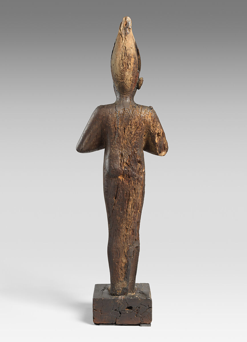 Statue of Osiris, Ruler of Eternity, Wood, jasper, obsidian, bone, clinochlore, Egyptian blue, probably modern glass and blue inlays