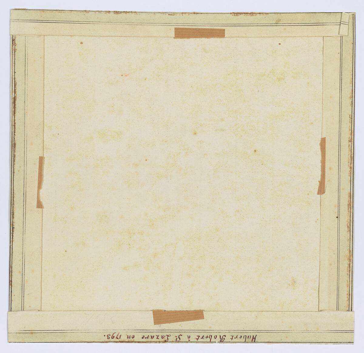 Self-Portrait in Saint-Lazare Prison, Hubert Robert (French, Paris 1733–1808 Paris), Pen and black ink, brush and gray wash, and watercolor