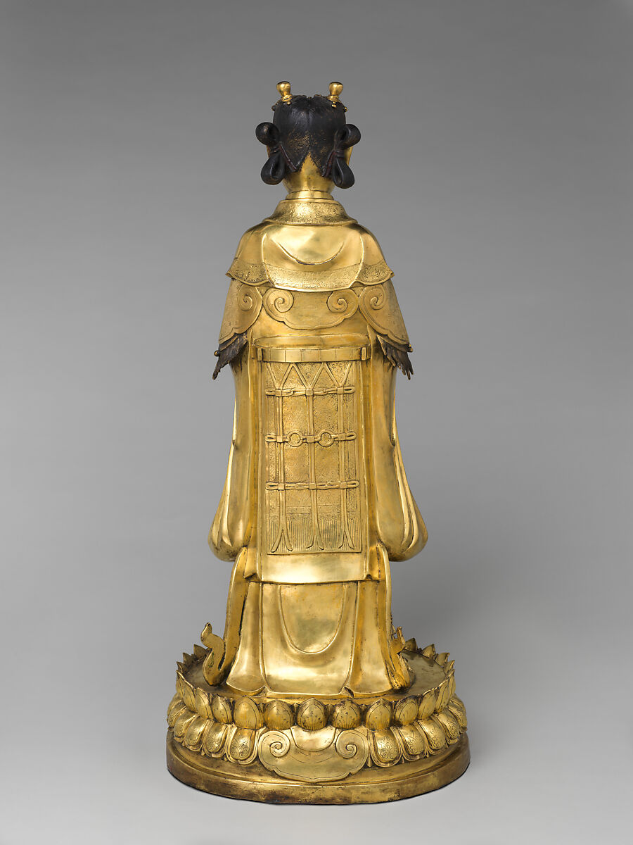 Dragon Girl (Longnü), Gilt copper alloy, China