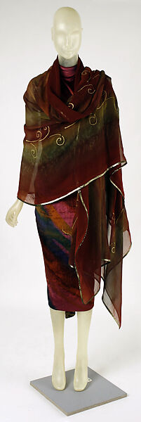 Dress, Giorgio di Sant&#39;Angelo (American, born Italy, 1933–1989), synthetic fiber, silk, American 