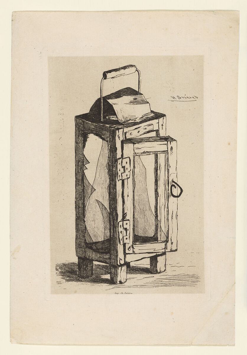 Lantern dedicated to Arsène Alexandre, Henri Guérard (French, 1846–1897), Etching; first state of two