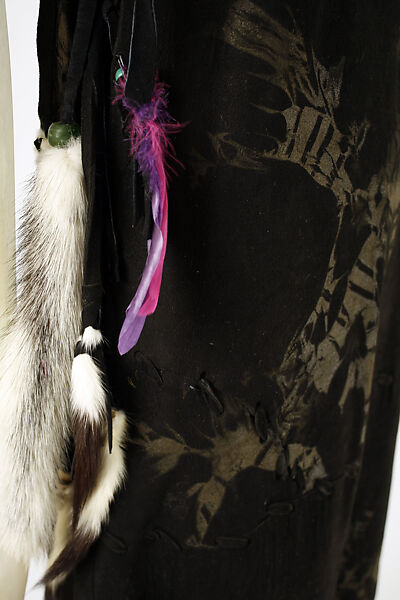 Ensemble, Giorgio di Sant'Angelo (American, born Italy, 1933–1989), (a) leather, fur, feather, plastic; (b) leather, American