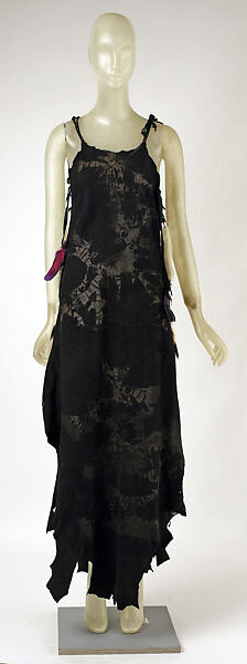 Ensemble, Giorgio di Sant'Angelo (American, born Italy, 1933–1989), (a) leather, fur, feather, plastic; (b) leather, American