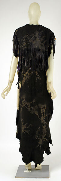 Ensemble, Giorgio di Sant'Angelo (American, born Italy, 1933–1989), (a) leather, fur, feather, plastic; (b) leather, American