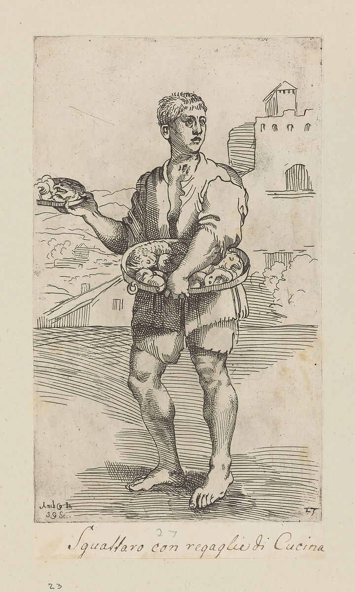 Plate 23: Vendor of kitchen scraps, Simon Guillain II (French, born Paris, 1618), Etching