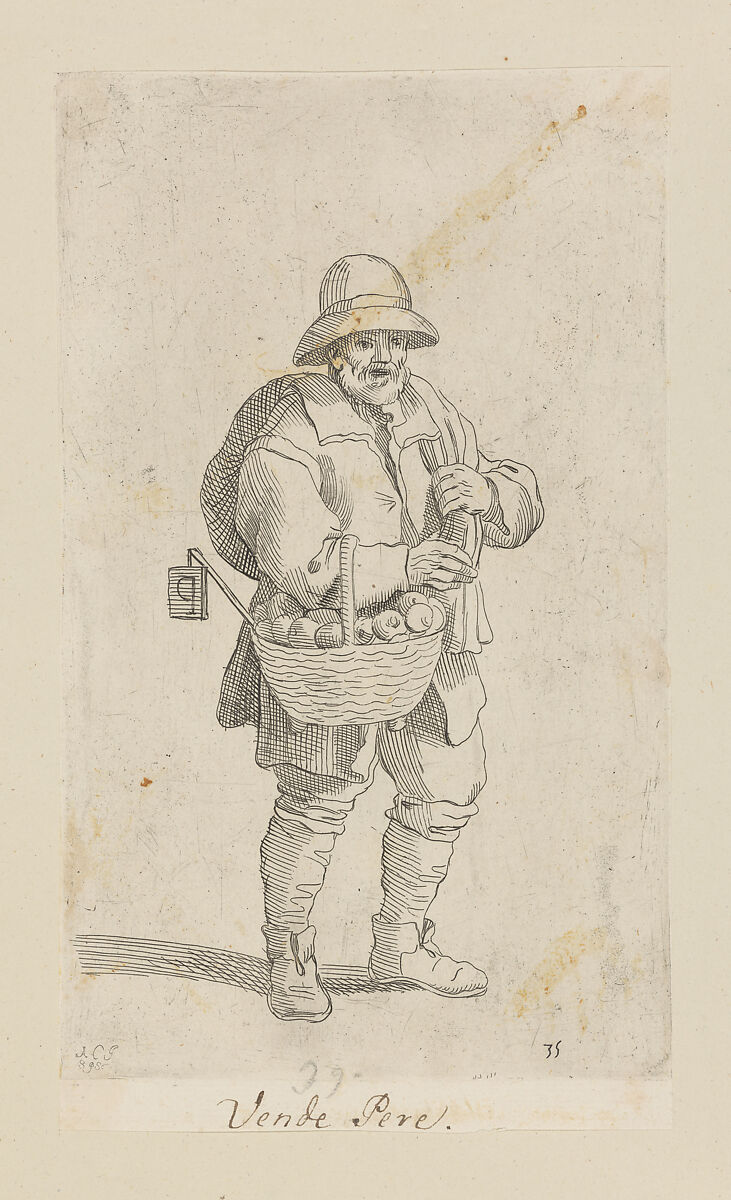 Plate 35: Pear vendor, Simon Guillain II (French, born Paris, 1618), Etching