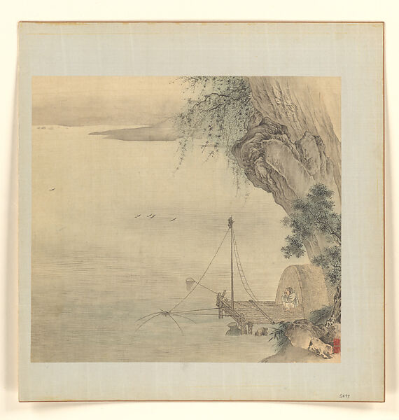 Landscapes, Tao Hong (Chinese, active ca. 1610-40s), Album of five leaves; ink and color on silk, China