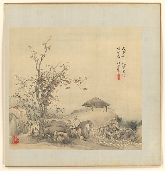 Landscapes, Tao Hong (Chinese, active ca. 1610-40s), Album of five leaves; ink and color on silk, China