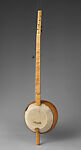 Banjo, Peter R. Ross, maple, gourd, goatskin, upholstery tacks, bone nuts, nylon strings, wenge tailpeice, rosewood tuning pegs., American
