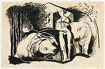 Untitled (Man, Cow, Bull, House), Béla Kádár  Hungarian, Ink on paper