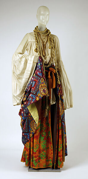 Ensemble, Giorgio di Sant&#39;Angelo (American, born Italy, 1933–1989), (a) cotton/linen, wood; (b) nylon, wood; (c–f) cotton/metallic thread, American 