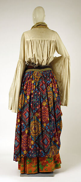 Ensemble, Giorgio di Sant'Angelo (American, born Italy, 1933–1989), (a) cotton/linen, wood; (b) nylon, wood; (c–f) cotton/metallic thread, American