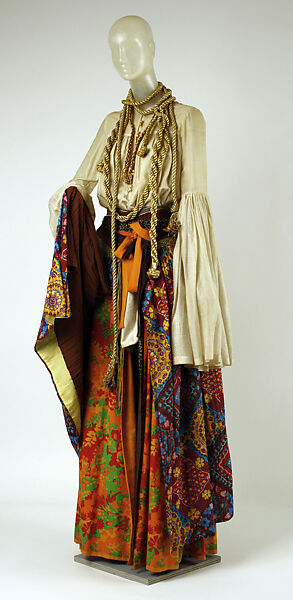 Ensemble, Giorgio di Sant'Angelo (American, born Italy, 1933–1989), (a) cotton/linen, wood; (b) nylon, wood; (c–f) cotton/metallic thread, American