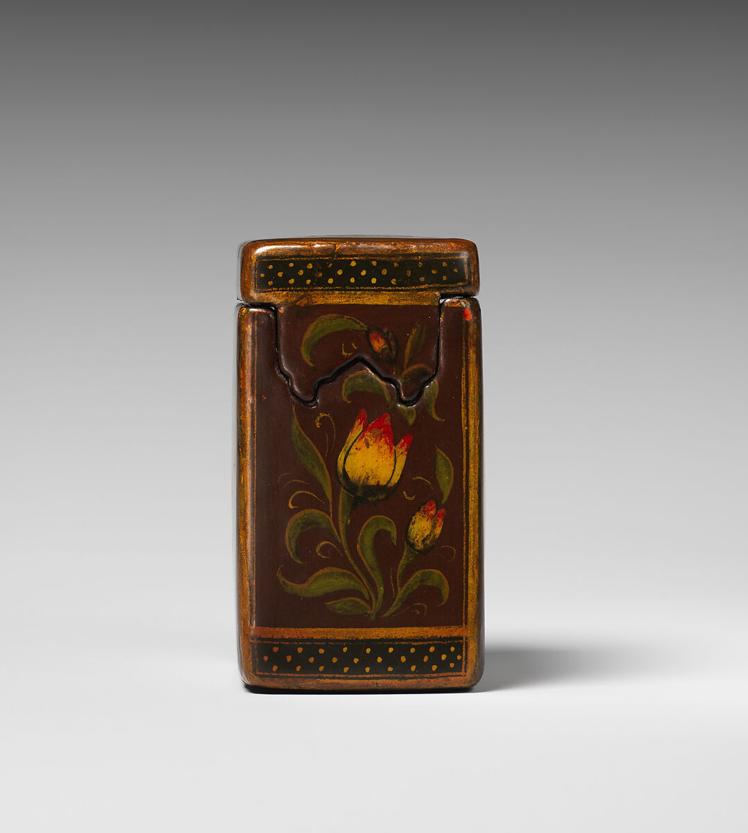 Qajar Lacquer Game Box with Thirty Four Bone Playing Cards, Box: Papier-mache; painted and varnishedCards: Bone with opaque watercolor