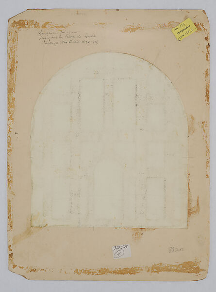 Design for a landscape window, Rene de Quélin (French, 1854–1932), Watercolor, gouache and graphite on board in orginal mat