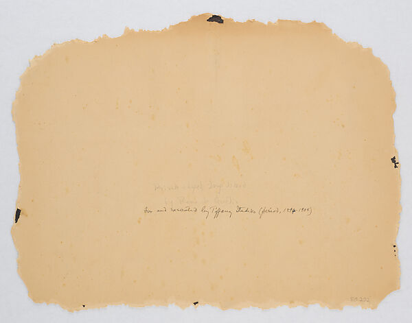 Design for a private chapel, Long Island, New York, Louis C. Tiffany (American, New York 1848–1933 New York), Transparent and opaque watercolor, metallic gold pigment, and ink on board with orginal gold mat