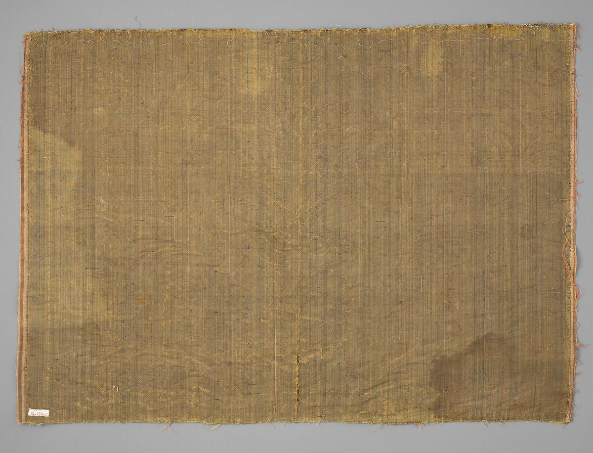 Fragment with Sempervivum tectorum motif, Silk and metal thread, Italian, Milan