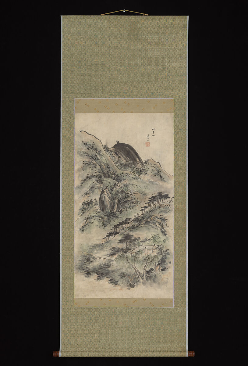 Mt. Inwang (Inwangsan), Jeong Seon (Korean, 1676–1759), Hanging scroll; ink and color on paper, Korea