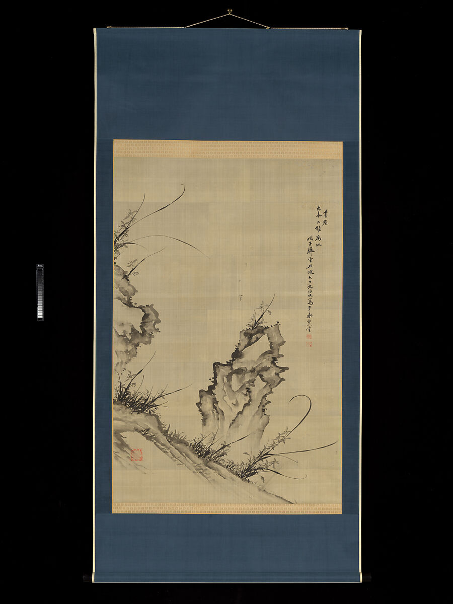 Orchids and Rocks, Yi Ha-eung (Korean, 1820–1899) (Daewongun 大院君1820-1899), Hanging scroll; ink on silk, Korea