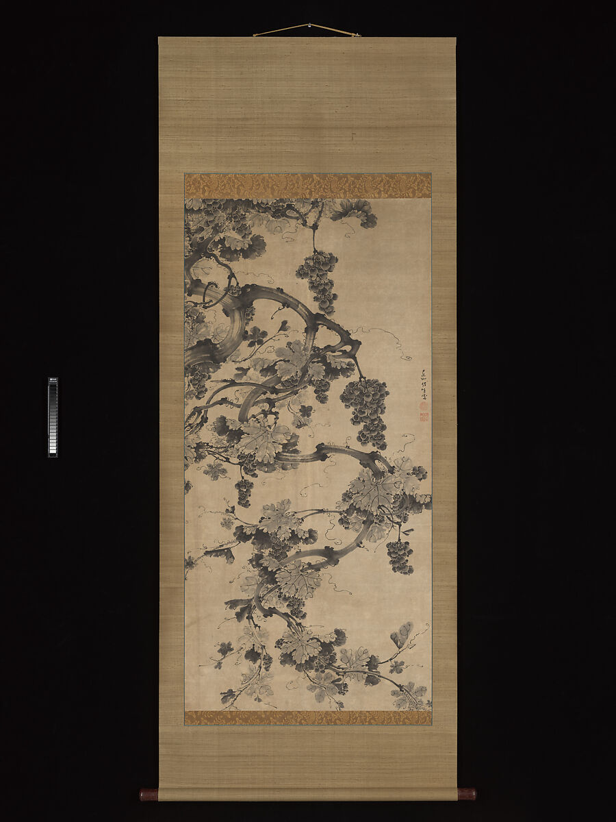 Grapevines, Jeon Yugwan (Korean, dates unknown), Hanging scroll; ink on paper, Korea