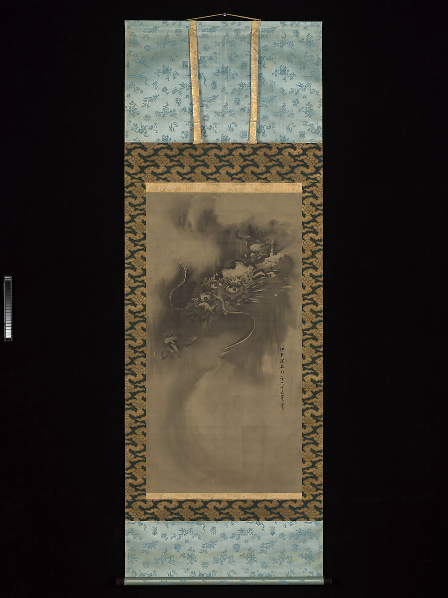 Dragons, Kano Tan'yū (Japanese, 1602–1674), Diptych of hanging scrolls: ink on silk, Japan