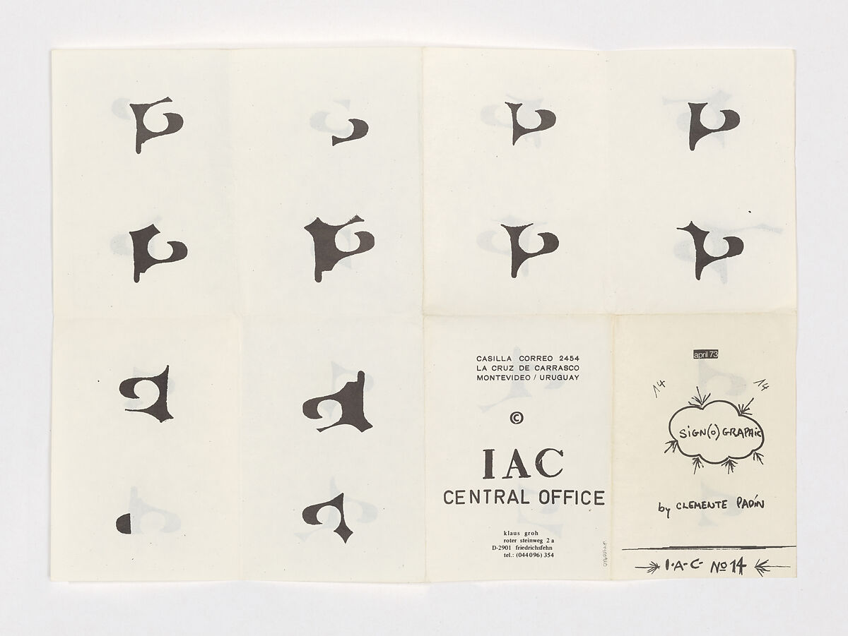 Sign(o) graphic, Clemente Padín (Uruguayan, born 1939)