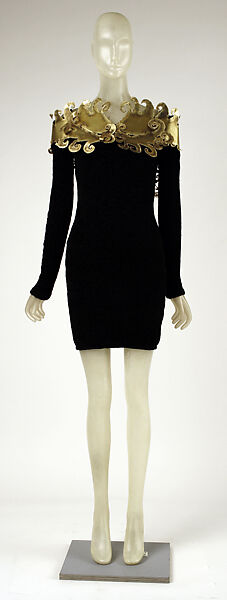 Dress, Giorgio di Sant&#39;Angelo (American, born Italy, 1933–1989), cotton, synthetic fiber, wool, metal, American 