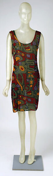 Dress, Giorgio di Sant&#39;Angelo (American, born Italy, 1933–1989), synthetic fiber, glass, American 