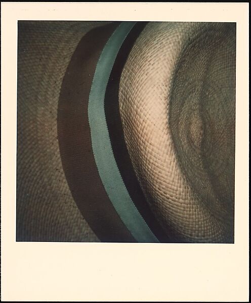 [Straw Hat with Brown, Blue, and Black Striped Ribbon], Bobbi Carrey (American, born 1946), Chromogenic print 