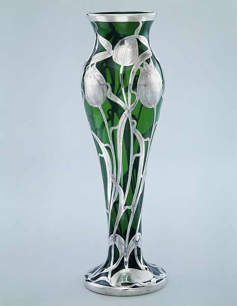 Vase, Glass, silver, American 