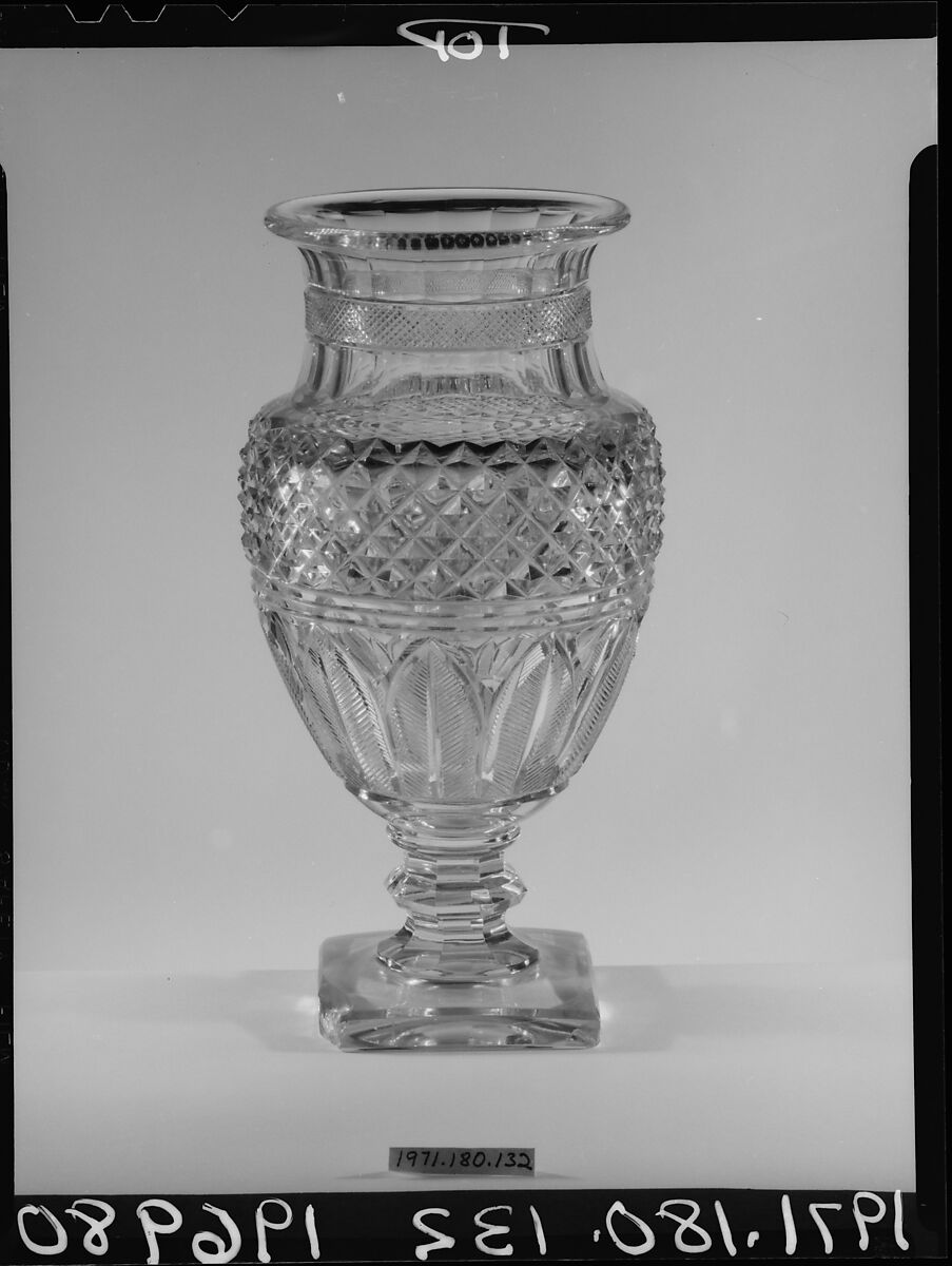 Vase, Cut blown glass, French 