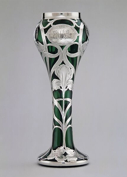 Vase, The Alvin Manufacturing Company (1886–1928), Glass, silver, American 