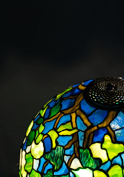 "Snowball" Table Lamp, Louis C. Tiffany (American, New York 1848–1933 New York), Leaded Favrile glass, patinated bronze, American
