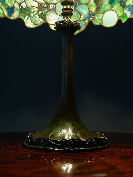 "Snowball" Table Lamp, Louis C. Tiffany (American, New York 1848–1933 New York), Leaded Favrile glass, patinated bronze, American