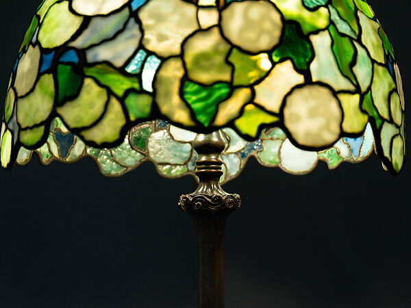 "Snowball" Table Lamp, Louis C. Tiffany (American, New York 1848–1933 New York), Leaded Favrile glass, patinated bronze, American