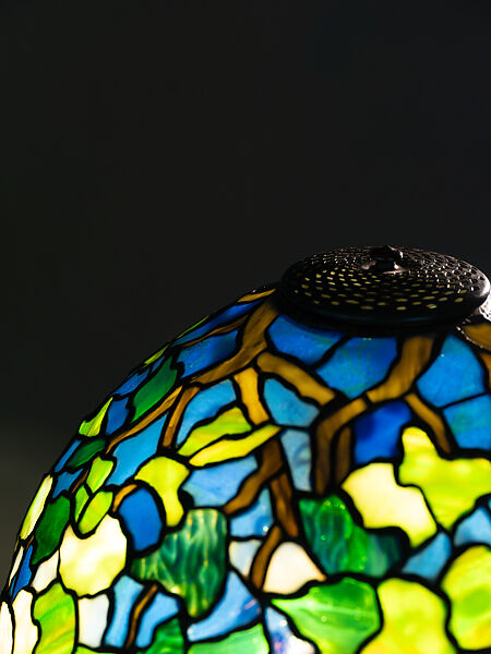 "Snowball" Table Lamp, Louis C. Tiffany (American, New York 1848–1933 New York), Leaded Favrile glass, patinated bronze, American