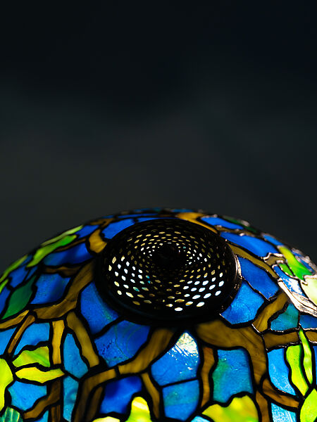 "Snowball" Table Lamp, Louis C. Tiffany (American, New York 1848–1933 New York), Leaded Favrile glass, patinated bronze, American