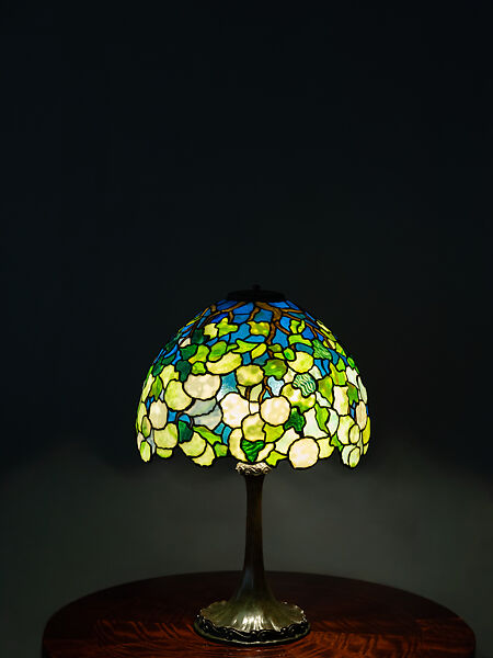 "Snowball" Table Lamp, Louis C. Tiffany (American, New York 1848–1933 New York), Leaded Favrile glass, patinated bronze, American
