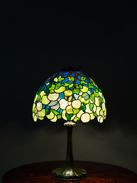 "Snowball" Table Lamp, Louis C. Tiffany (American, New York 1848–1933 New York), Leaded Favrile glass, patinated bronze, American