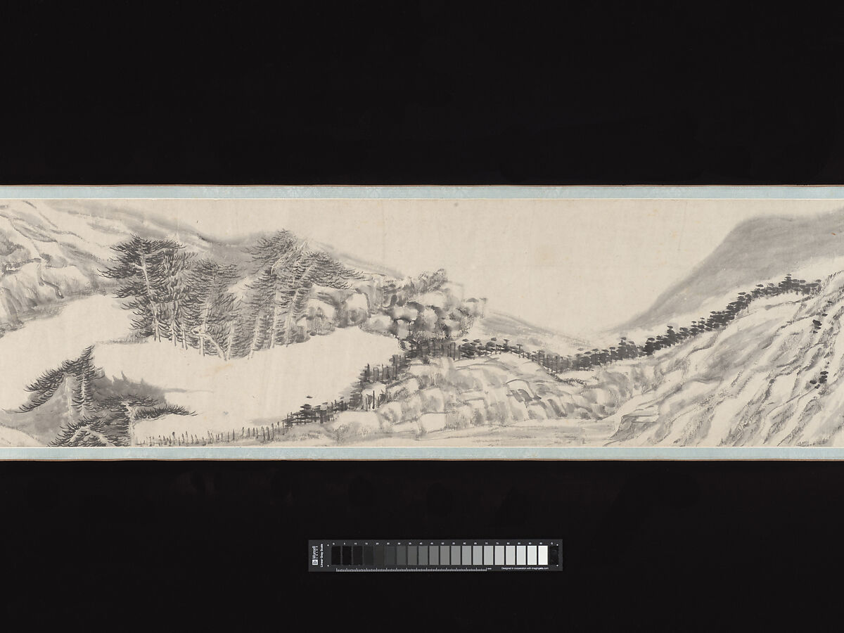 River and landscape, Huang Yue (Chinese, 1751–1841), Handscroll; ink on paper, China