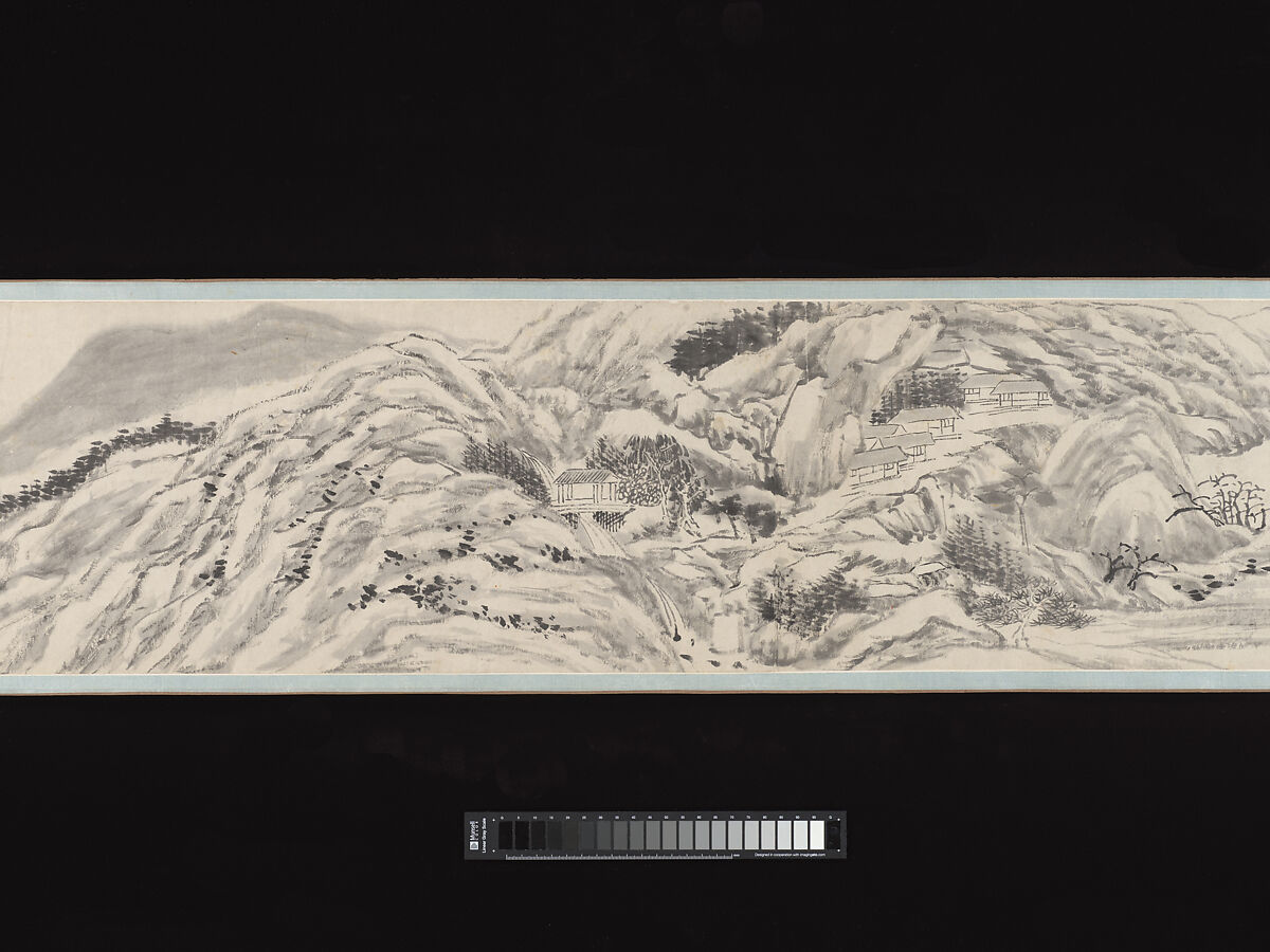 River and landscape, Huang Yue (Chinese, 1751–1841), Handscroll; ink on paper, China